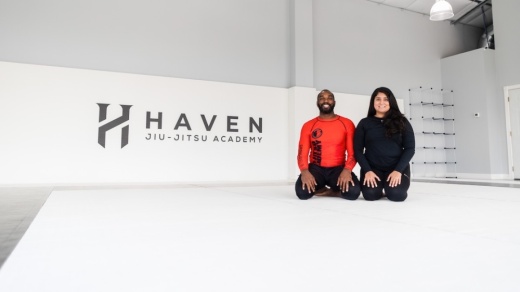 Co-founders Nonso Ebede (left) and Kinu Mann (right) opened Haven Jiu-Jitsu Academy on Aug. 16. (Courtesy Haven Jiu-Jitsu Academy)