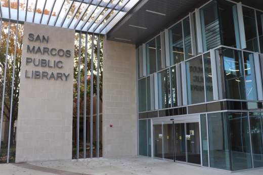 The San Marcos Public Library is located at 625 E. Hopkins St., San Marcos. (Zara Flores/Community Impact Newspaper)