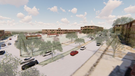 Located on 69 acres west of RM 620, The Square at Lohmans will include a mix of uses, including single-family homes, office space, retail shops, an outdoor amphitheater and green space. (Rendering courtesy DTJ Designs, Legend Communities)