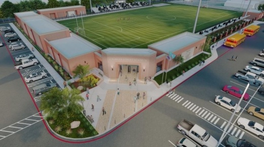 Humble ISD officials broke ground Dec. 9 on a $9.7 million project to renovate Charles Street Stadium. (Rendering courtesy of Humble ISD)