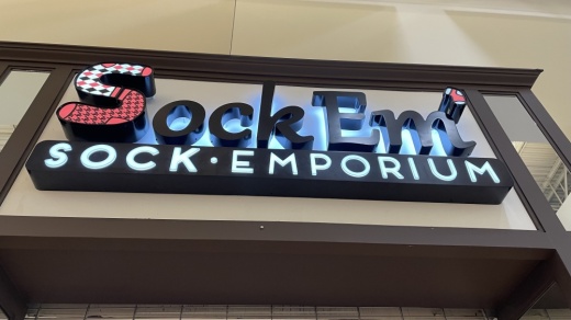 Sock Em' Sock Emporium is now open inside Grapevine Mills. (Sandra Sadek/Community Impact Newspaper)