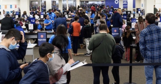 People line up for a free COVID-19 vaccination at University Health's vaccination clinic at Wonderland of the Americas mall. (Courtesy University Health)