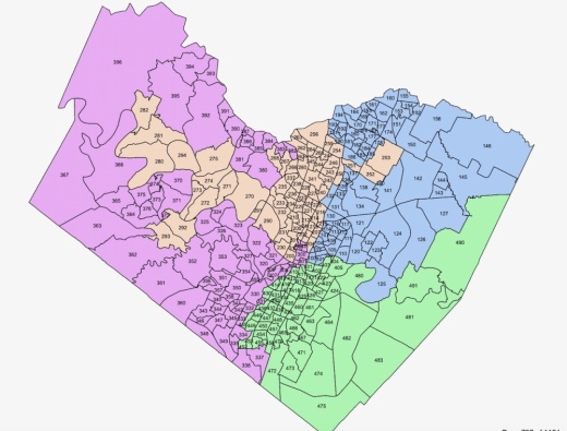 A map of Travis County election precincts