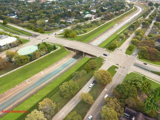 A bridge on South Rice Avenue traveling over Brays Bayou reopened to traffic Dec. 15 amid the ongoing Project Brays, a construction project by the Harris County Flood Control District intended to raise bridges along the bayou. (Rendering courtesy Harris County Flood Control District)