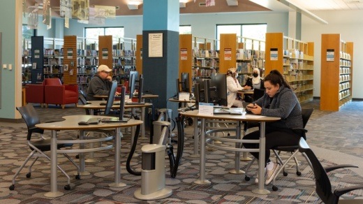 People at Harrington Library.