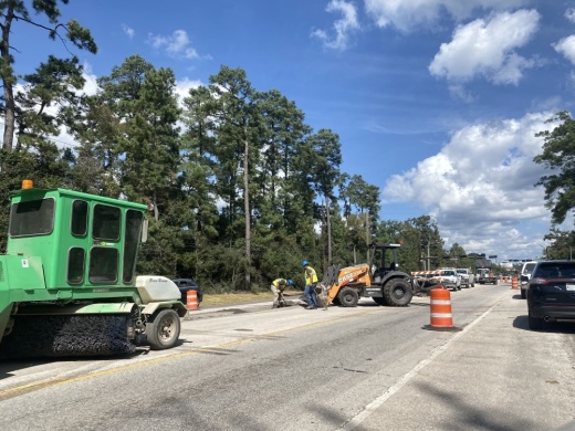 The widening of FM 2978 from FM 1488 to near Hardin Store Road is 89% complete as of Nov. 30. (Ally Bolender/Community Impact Newspaper)