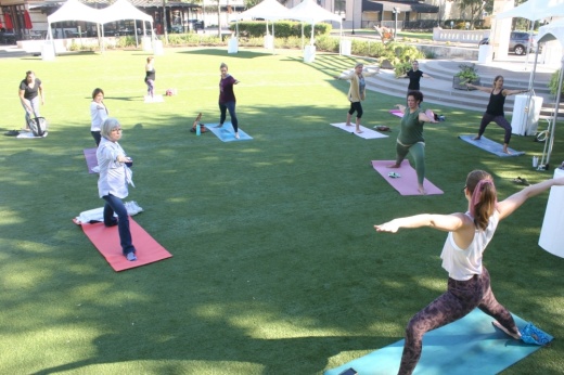 Central Green Park is hosting yoga on the green twice a week. (Courtesy Central Green Park)
