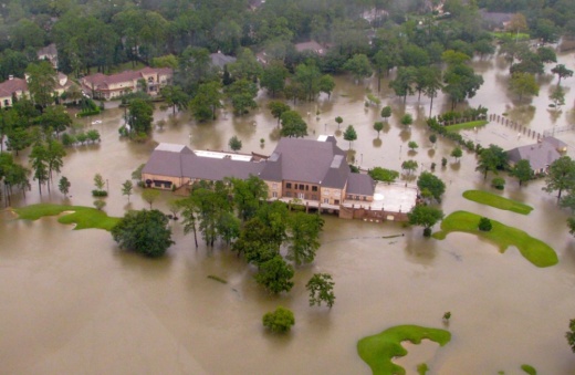 Located near Cypress Creek, the Raveneaux Country Club in Spring sustained heavy damage after some recent flooding events, including Hurricane Harvey. (Courtesy Harris County Flood Control District)