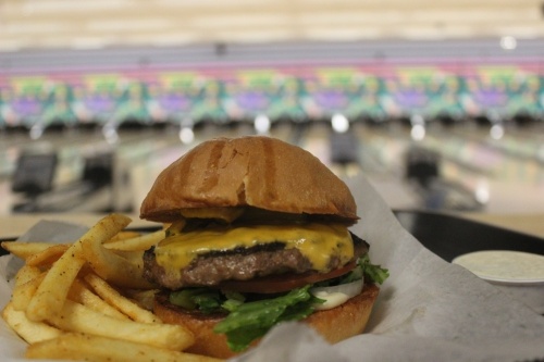 Photo of burger from Lebowski's Grill