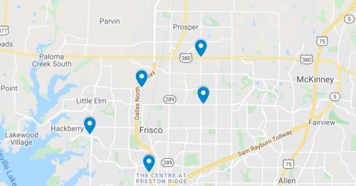 Google Maps screenshot of Frisco area.