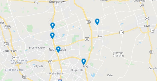 The following commercial projects have been filed through the Texas Department of Licensing and Regulation. (Screenshot courtesy Google Maps)