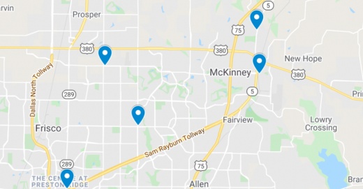 Google Maps screenshot of McKinney area