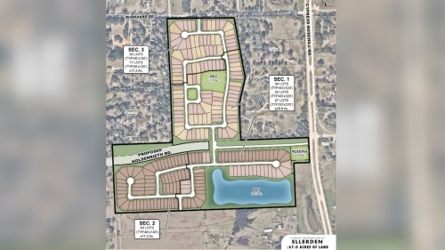 Ellerden, a 67-acre, 220-home community, is currently under development on Cypress-Rosehill Road. (Courtesy Pulte Group)