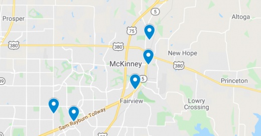 Google Maps screenshot of McKinney area
