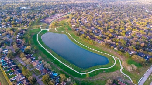 Exploration Green, a 200-acre functional park and detention basin, will finish its final two phases this year. Bay Area leaders also plan to focus on expanding green space, trails and park options in 2022. (Jamaal Ellis, J.Vince Photography/Community Impact Newspaper)