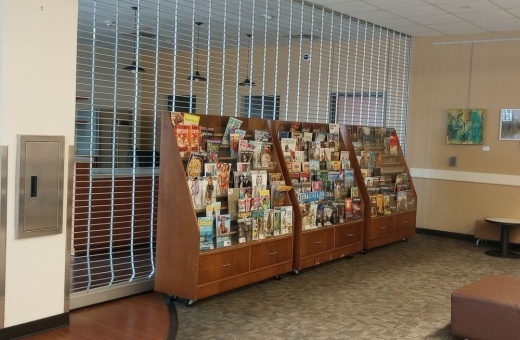 The cafe space located on the first floor in the east wing of the Georgetown Public Library has been vacant since Red Poppy Coffee Co. closed in October 2020. (Hunter Terrell/Community Impact)
