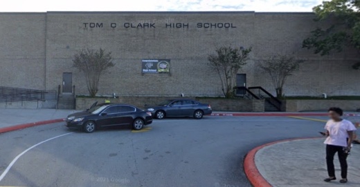 The Northside ISD proposed $992 million bond issue calls for replacement of fine arts facilities and other improvements at Clark High School, among other projects districtwide. (Courtesy Google Streets)