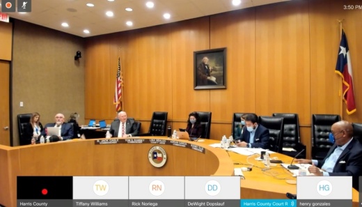 Harris County commissioners met on Jan. 25 and voted to appoint two directors to county departments. (Screenshot via Facebook Live).