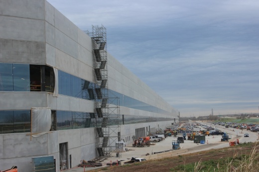 The Tesla gigafactory in eastern Travis County is producing Model Y cars, CEO Elon Musk said Jan. 26. (Maggie Quinlan/Community Impact Newspaper)