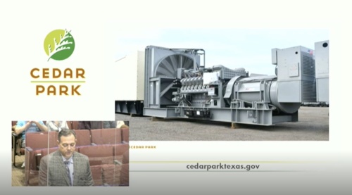 Cedar Park City Council unanimously approved a purchase and delivery agreement Jan. 27 for the generators. (Screenshot courtesy city of Cedar Park)