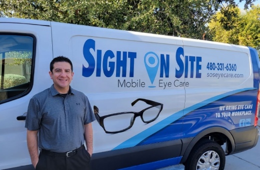 Michael Garcia wanted to help people have easier access to eye exams after working as an optician for 25 years. He knew a business on the East Coast had found a way to mobilize eye exams and sought out to do that in Arizona about three years ago. (Courtesy Michael Garcia)