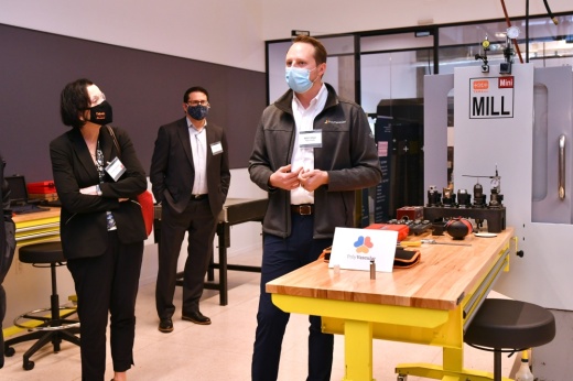Officials with PolyVascular, a medical equipment manufacturing company, give a presentation at the new prototyping lab at The Ion on Jan. 31. (Courtesy Alex Montoya)