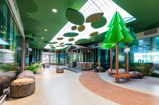 Learning pods in Humble ISD's Centennial Elementary School are themed, including the kindergarten pod, which was designed as a forest area to celebrate logging and Humble’s history as a lumber town. (Courtesy Humble ISD)