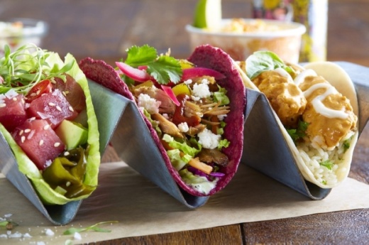 The fast-casual taco restaurant offers over 20 varieties of tacos inspired by international cuisine. (Courtesy Velvet Taco)