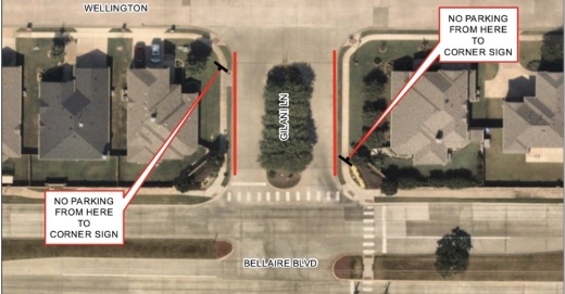 Lewisville City Council voted to prohibit parking on both sides of Gilani Lane due to traffic congestion. (Courtesy city of Lewisville)