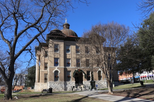 The city of San Marcos will host a free movie night at the Hays Historic Courthouse Feb. 14. (Zara Flores/Community Impact Newspaper)