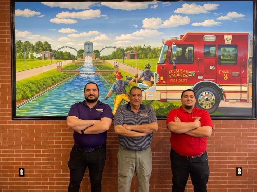 The new location has a custom, hand-painted mural featuring the nearby Cross Creek Ranch community by artist Joe Puskas located behind the restaurant. (Courtesy Firehouse Subs)