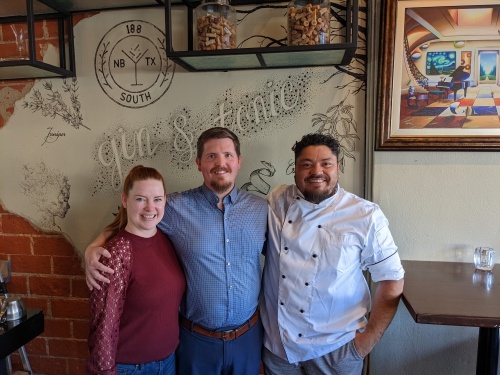 From left: Assistant Manager Jennifer Kinsella, General Manager Chadd Borden and Chef Diego Obando Sancho of 188 South. (Photos by Warren Brown/Community Impact Newspaper)