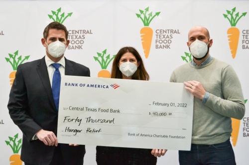 Bank of America donated $40,000 to support hunger relief in Central Texas. (Courtesy of Bank of America)