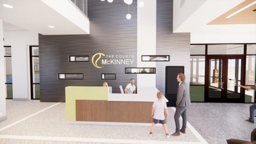 rendering of the Courts of McKinney check in desk