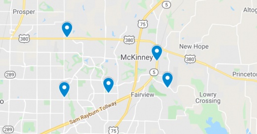 Google Maps screenshot of McKinney area