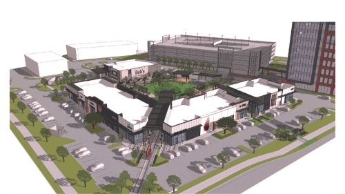 Bob's Steak & Chop House and Mi Cocina will anchor District 121 in McKinney. (Rendering courtesy Purpose Media Group)