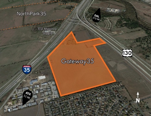 Gateway35 is located where I-35 and 130 intersect on the north edge of Georgetown. (Courtesy Titan Development)