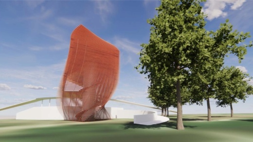 The current design for a bike tower proposed for Northwest Community Park in Frisco is not final. The design of the tower has evolved since council members last discussed it in October. (Rendering courtesy city of Frisco)