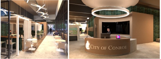 Designs for City Hall's vacant 14,000 square foot first floor were presented to the City Council at a Jan. 26 workshop. (Rendering courtesy City of Conroe and Johnson Design Group)