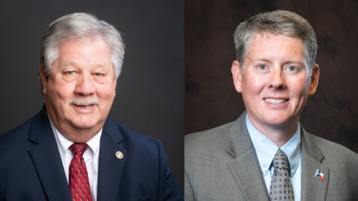 Ron Garland, left, will represent District 4 on the Georgetown City, while Ben Stewart will represent District 7 after both, as well as District 3 incumbent Mike Triggs, were the only candidates to file for the May 7 election in their respective districts. (Community Impact Newspaper file photos)