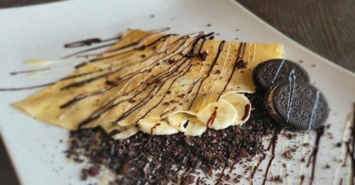 Cream & Crepes Cafe offers a variety of different crepe creations, such as cookies and cream and Biscoff Cookie Butter. (Courtesy Cream & Crepes Cafe)