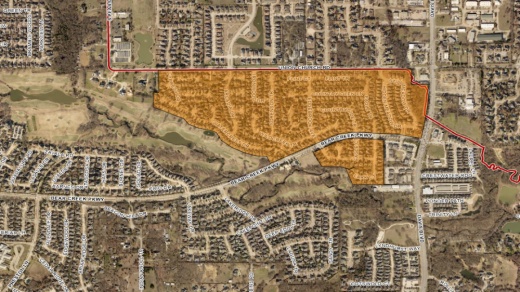 Map location of sidewalk work