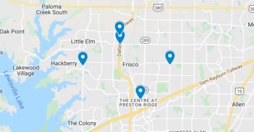 Google Maps screenshot of Frisco area