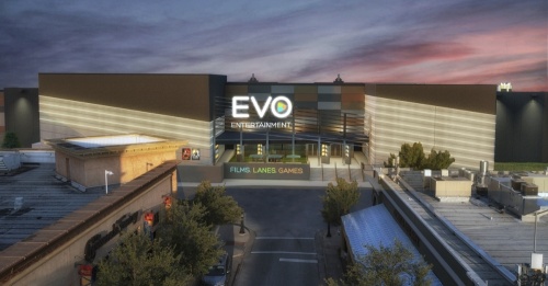 The center will have seven dine-in movie theaters, bumper cars, an arcade, virtual reality gaming, a rock climbing wall and more. (Courtesy EVO Entertainment)