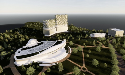 The proposed Violet Crown Amphitheater is a more than 20,000-seat arena that would serve as the centerpiece of an entertainment district. (Rendering courtesy Craig Bryan)