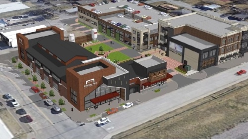Nack Development is planning a 16,000-square-foot facility in The Rail District, which will be home to Frisco Brewing Company alongside a restaurant, bakery and butcher shop. (Rendering courtesy Nack Development)