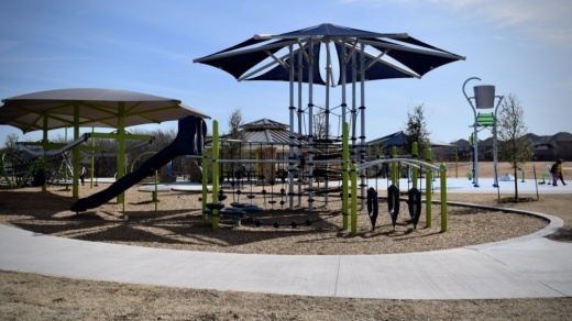 Prestwyck Park, a new neighborhood park near US 380 and Coit Road, opened in February. (Matt Payne/Community Impact Newspaper)