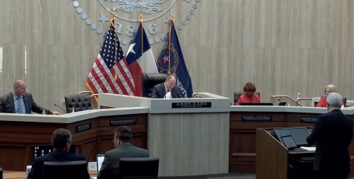 Denton County Public Health Director Dr. Matt Richardson shares a COVID-19 update with county commissioners during a March 1 meeting. (Screenshot Courtesy Denton County)