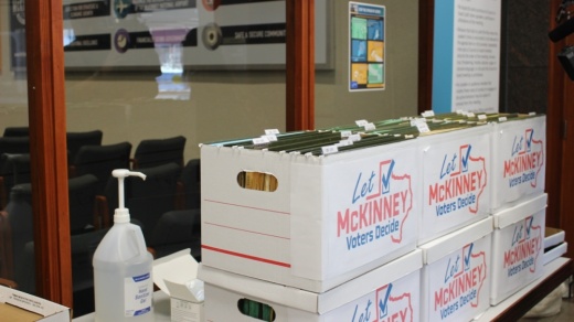boxes of petition signatures