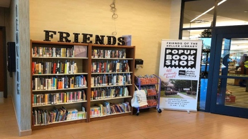 Book shelf at Friends of the Keller Library